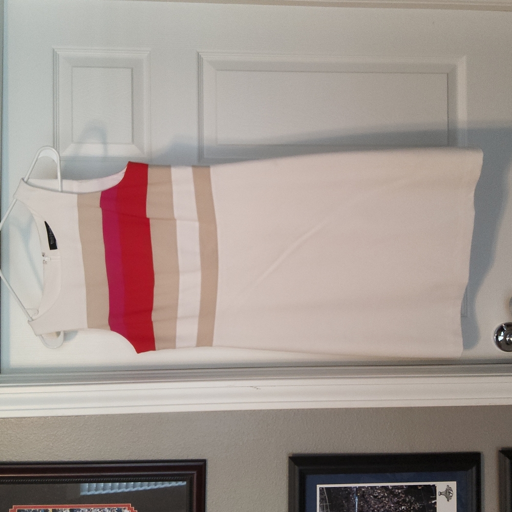 White/Cream/Red/Pink Dress from White House Black Markrt Size 4